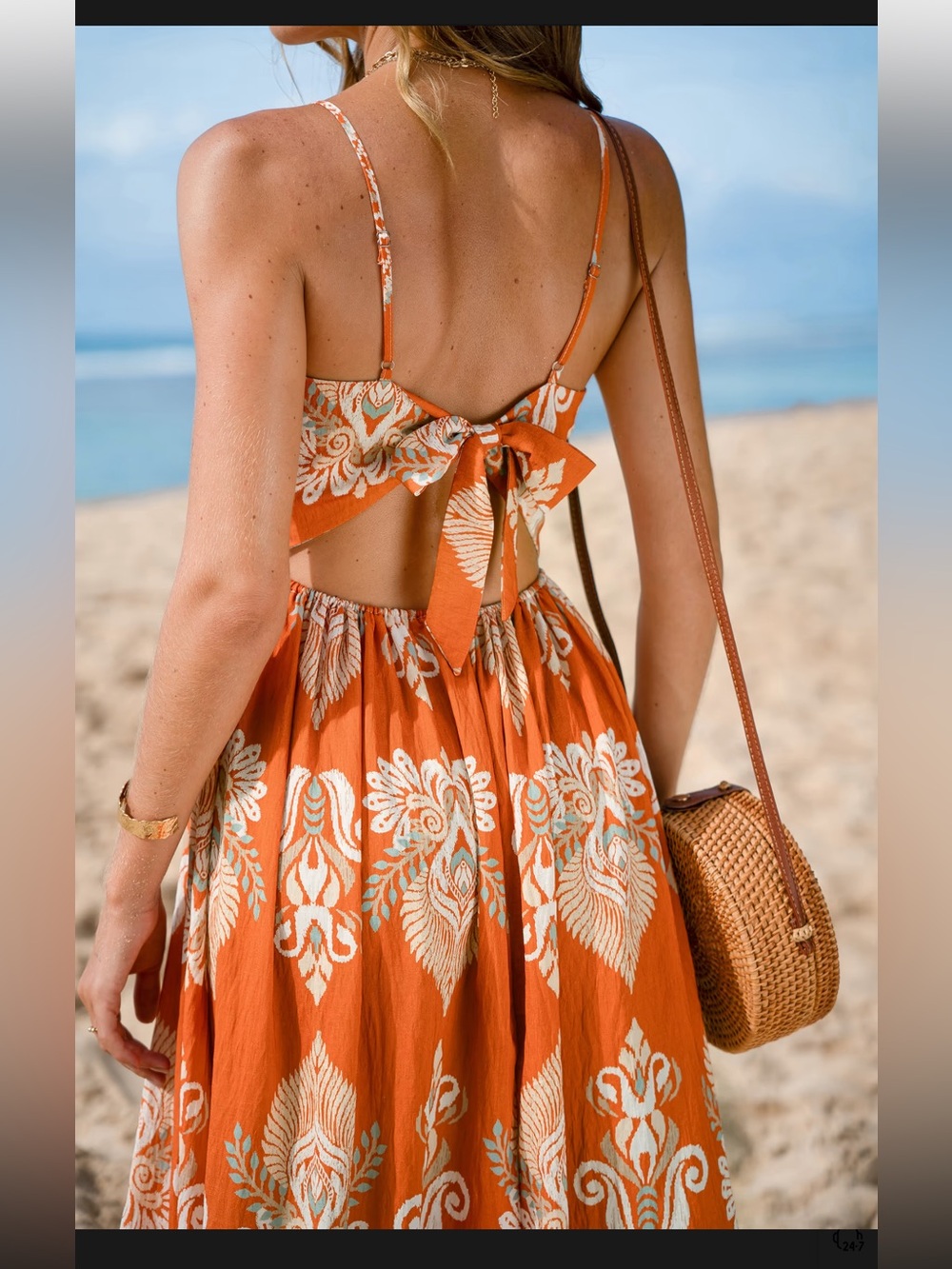 Cupshe Women’s Evening Sun Ornate Maxi Dress SZ XL Spaghetti Strap New Floral - Picture 2 of 14